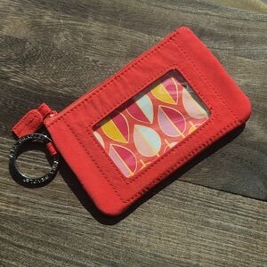 Vera Bradley Zip ID Case Change Purse - Canyon Sunset Red